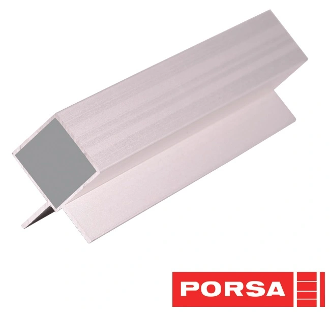 Porsa sølv aluprofil med dobbelt vinkelflig 115 cm.